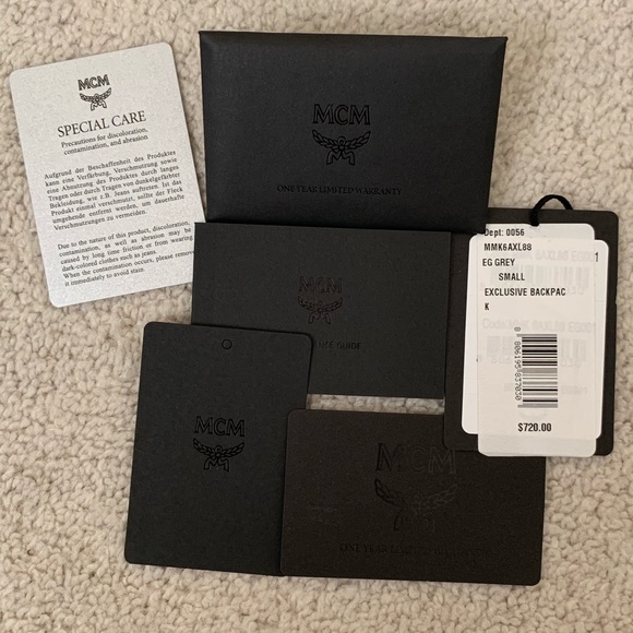 MCM Backpack “Small Stark” Coated Canvas in Grey - Picture 5 of 6